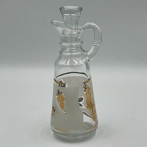 Anchor Hocking Starlyte Gold Leaf Cruet & Stopper